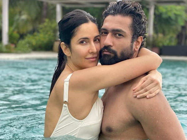 Katrina Kaif and Vicky Kaushal share a romantic embrace in the pool in this picture that went viral