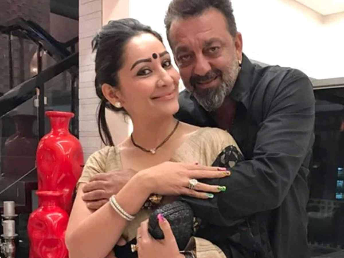 Sanjay Dutt with his wife.