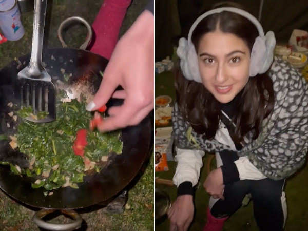 Sara Ali Khan's camping video from Kashmir has fans asking what's cooking. Watch