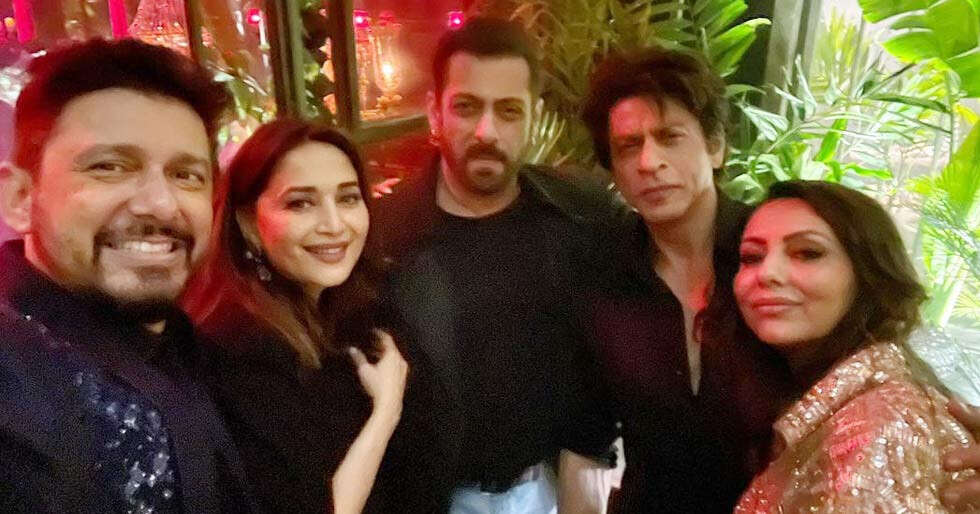 Shah Rukh Khan, Salman Khan and Madhuri Dixit’s selfie has fans recalling Hum Tumhare Hai Sanam