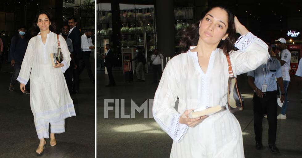 Tamannaah Bhatia beats the summer heat in a breezy white ethnic set ...