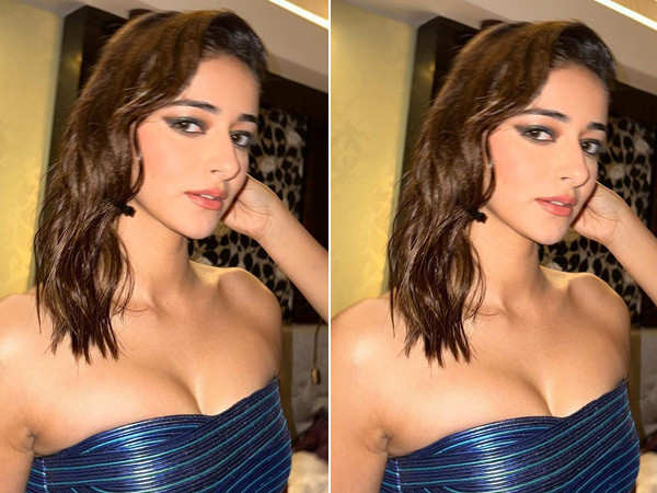 Ananya Panday makes a style statement with an electric blue outfit. See Pics.
