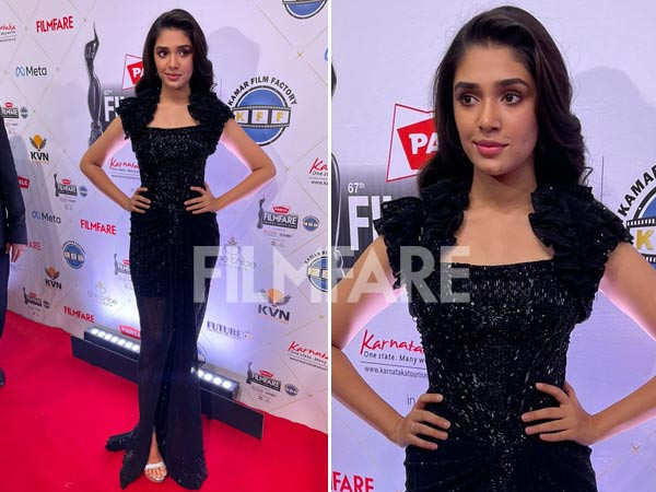 Parle Filmfare Awards South 2022 with Kamar Film Factory: Krithi Shetty graces the red carpet