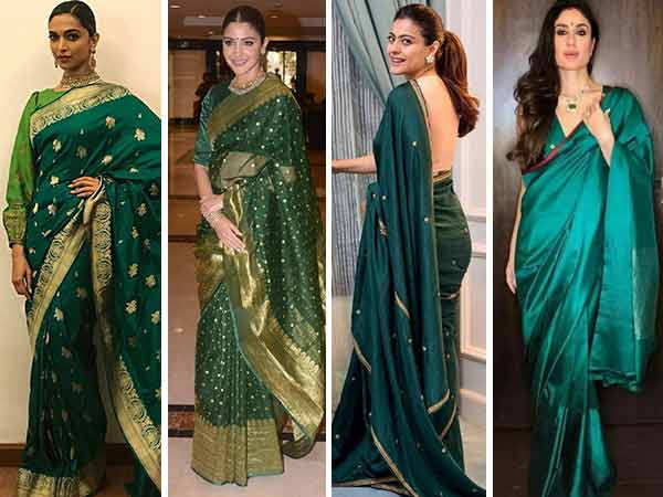 Peacock green and blue casual saree with blouse – Threads