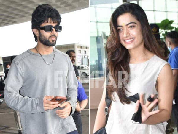 Vijay Deverakonda and Rashmika Mandanna get snapped at the airport as they leave for the Maldives