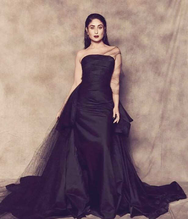 Kareena Kapoor Khan Style Statement - Black Layered Mesh Gown