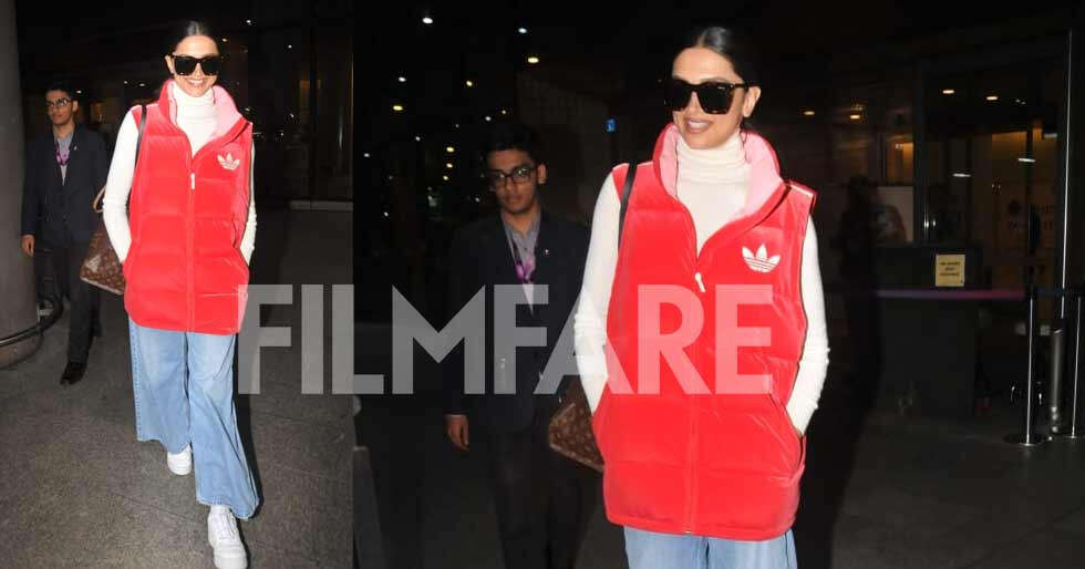 Deepika Padukone dressed against the weather in a puffy jacket at the airport. See pics: