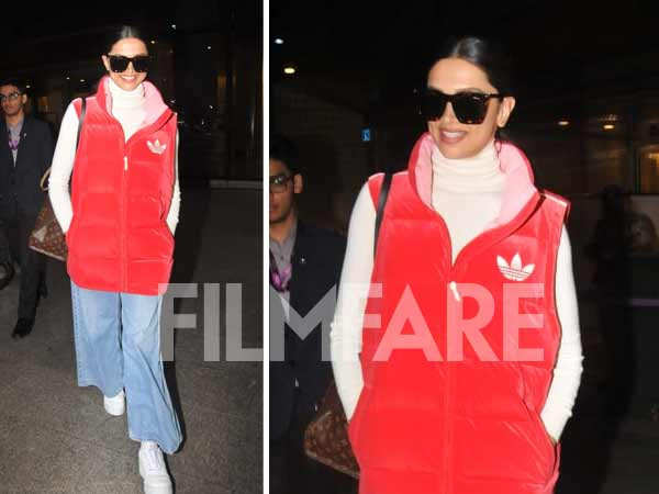 Deepika Padukone dressed against the weather in a puffy jacket at the airport. See pics: