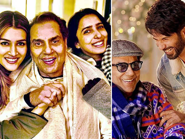 Dharmendra shares pics with Shahid Kapoor, Kriti Sanon as they wrap up shooting for their next