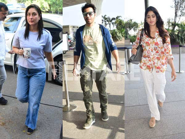 Varun Dhawan, Janhvi Kapoor and Kareena Kapoor Khan get clicked in the city