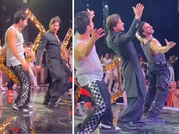Watch: Shah Rukh Khan, Ranveer Singh and Varun Dhawan shake a leg on Jhoome Jo Pathaan at the NMACC