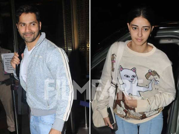 Varun Dhawan and Ananya Panday don casuals as they get clicked at the airport