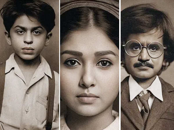 AI imagines Shah Rukh Khan, Nayanthara and others in younger versions; see pics