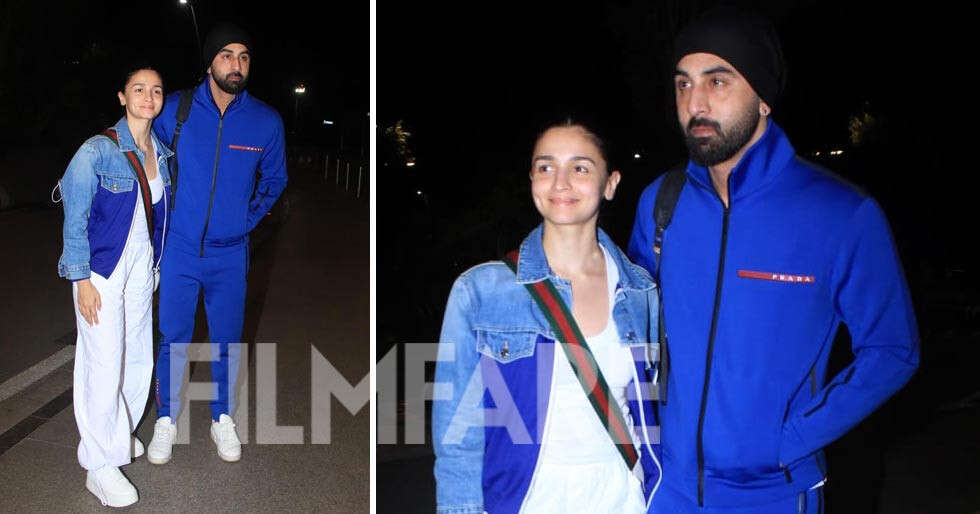 Alia Bhatt and Ranbir Kapoor twin in blue at the airport. See pics ...