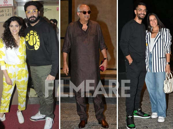 Abhishek Bachchan, Saiyami Kher, Yuvraj Singh attend Ghoomer’s screening. See pics:
