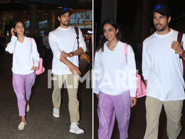 Sidharth Malhotra and Kiara Advani clicked arriving in Mumbai post the latter's birthday celebration