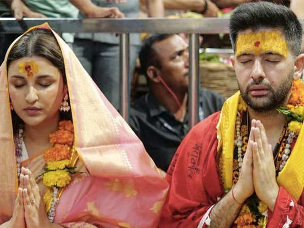 Parineeti Chopra and Raghav Chadha seek blessings at Mahakaleshwar temple ahead of their wedding