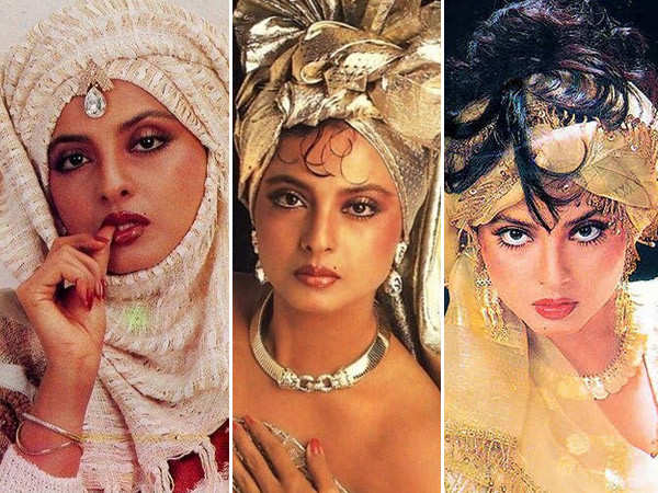 Rekha's tryst with the maximalist headgear trend
