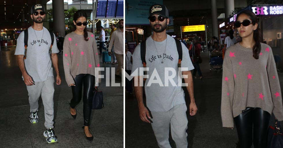 Shahid Kapoor and Mira Rajput were clicked at the airport today ...