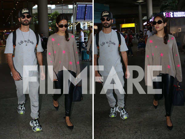 Shahid Kapoor and Mira Rajput were clicked at the airport today