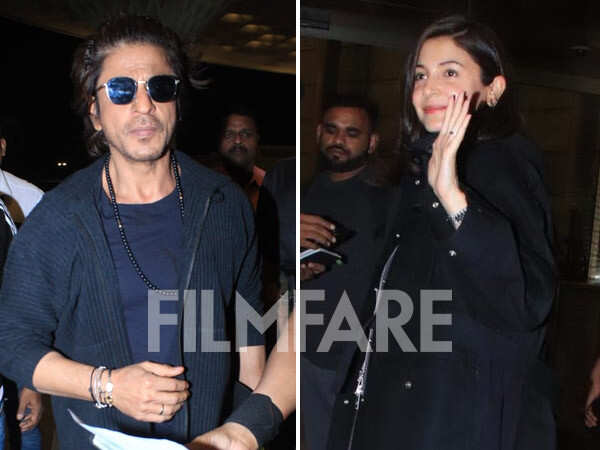 Shah Rukh Khan and Anushka Sharma sport casuals as they get clicked at the airport. Pics: