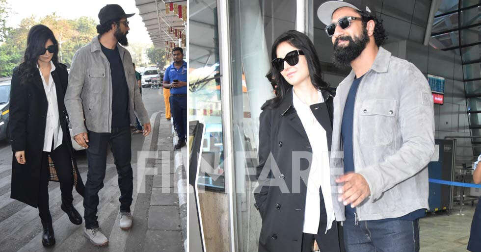 Vicky Kaushal and Katrina Kaif jet off in style to ring in the New Year. See pics: