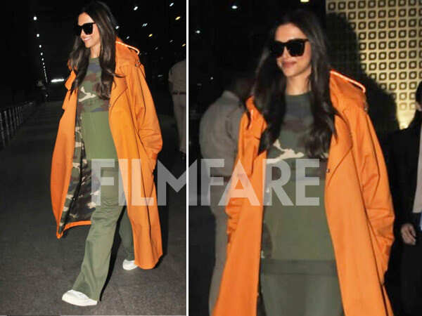 Deepika Padukone makes a stylish appearance in long camouflage