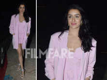 Shraddha Kapoor gets clicked sporting pink formals