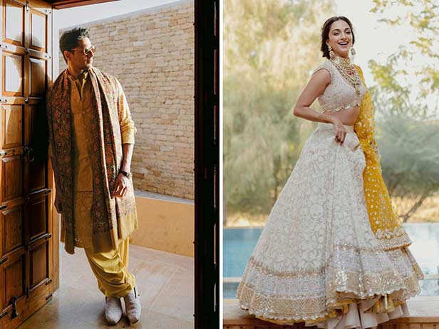 Kiara Advani and Sidharth Malhotra's Mehendi Outfits