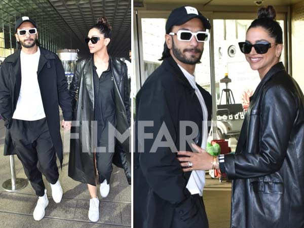 Black jackets and white sneakers, Deepika Padukone and Ranveer