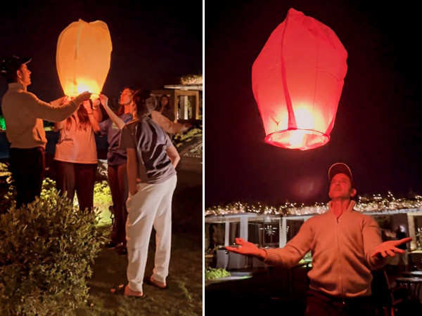 Hrithik Roshan and Saba Azad embrace the New Year as they release beautiful floating lanterns