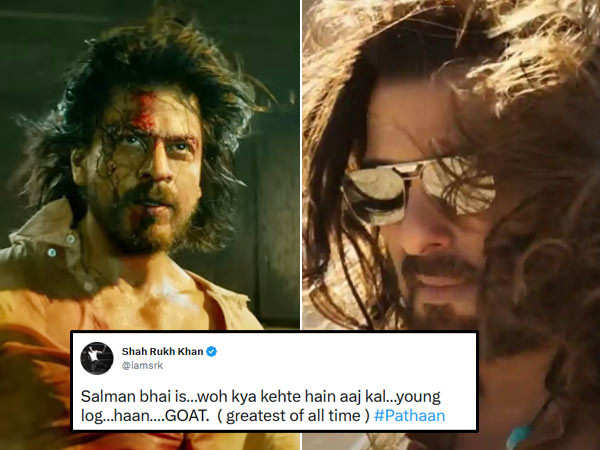 Shah Rukh Khan calls Salman Khan a GOAT as he reacts to comparisons after Pathaan. See his reply