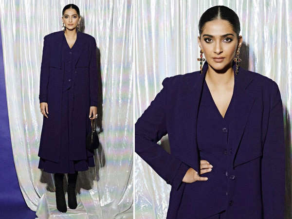 Sonam Kapoor nails winter fashion in a monochrome skirt suit. See pics: