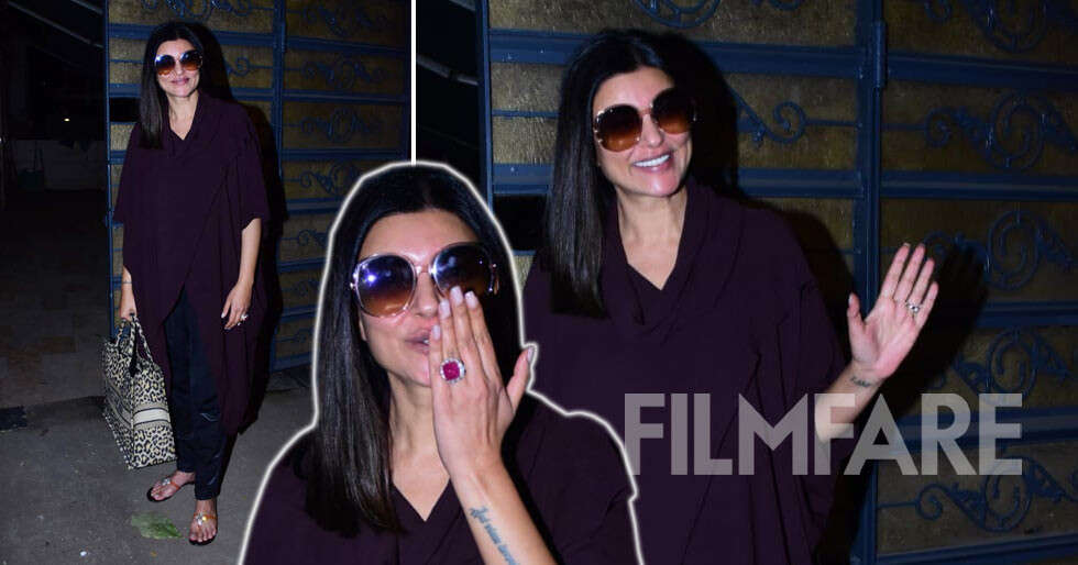 Sushmita Sen makes a rare appearance in purple breezy attire. See pics ...