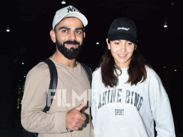 Anushka Sharma- Virat Kohli Glow as They Walk Hand-in-Hand at Mumbai  Airport- PICS