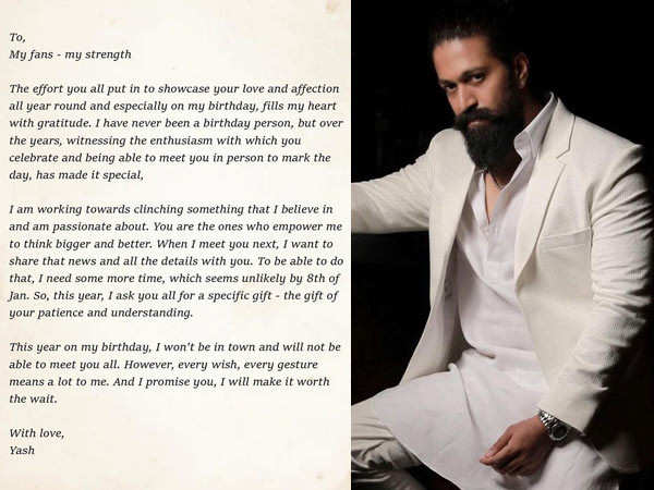 Here's what KGF star Yash shared with his fans ahead of his birthday
