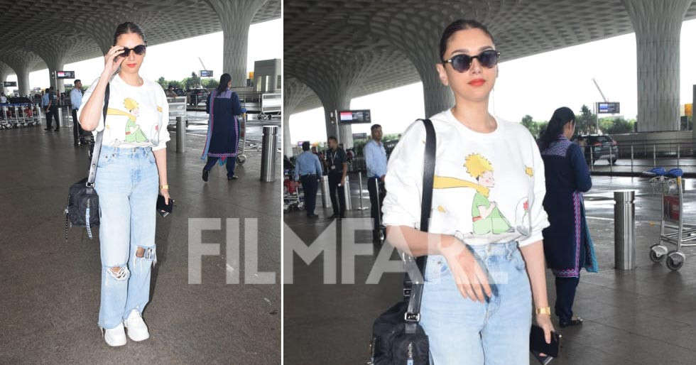 Aditi Rao Hydari clicked at the airport in a chic graphic tee; see pics ...