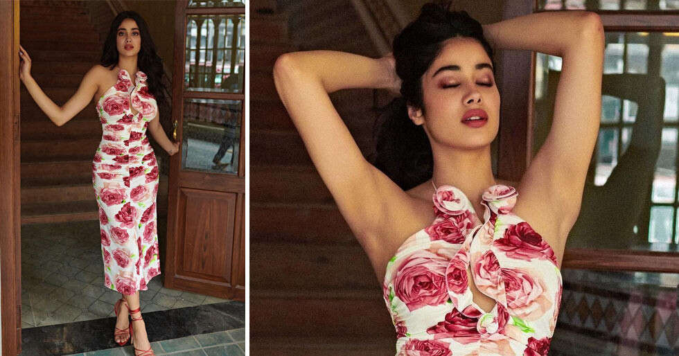 Janhvi Kapoor looks gorgeous in a floral dress