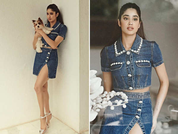 Janhvi Kapoor keeps it stylish with her denim-on-denim outfit