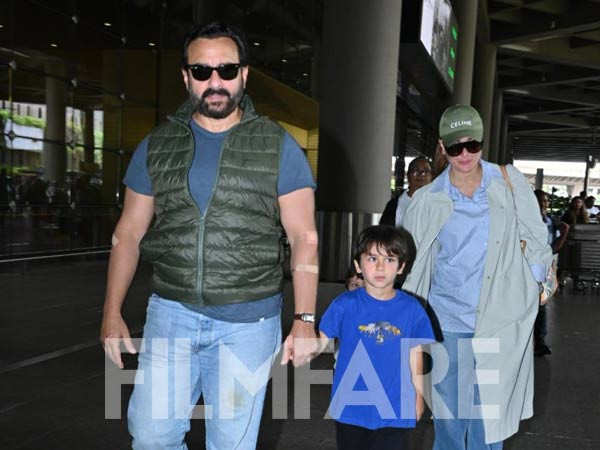 Saif Ali Khan, Kareena Kapoor Khan with Taimur and Jeh gets clicked at the airport