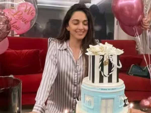 Kiara Advani celebrates birthday in style with a three-tier 'Born to Shop' cake, pink balloons