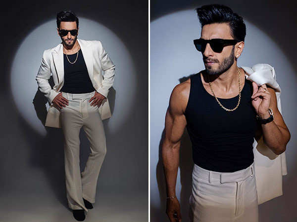 Ranveer Singh looks classy in a white suit for Rocky Aur Rani Kii Prem Kahaani promotions; see pics