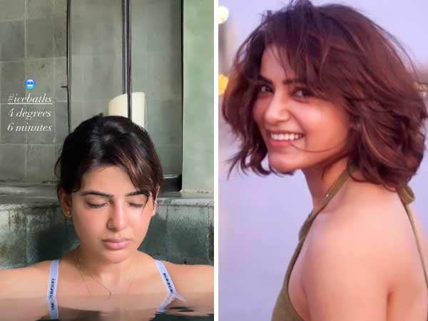 Samantha takes an ice bath for 6 mins on her Bali holiday