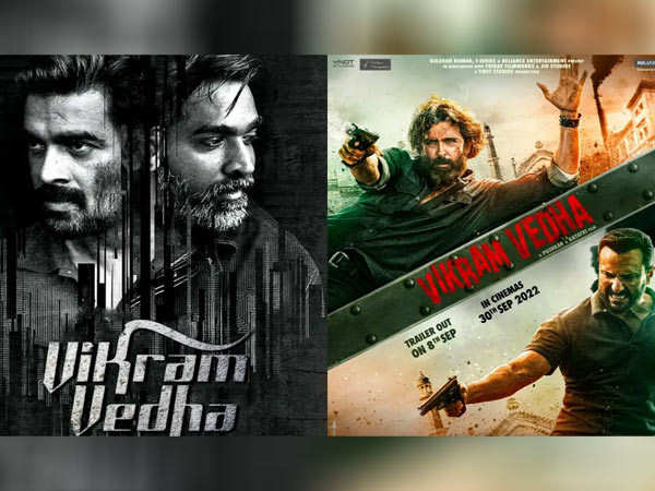 6 Years of Tamil hit Vikram-Vedha: A compilation of stills from the Tamil and the Hindi versions of
