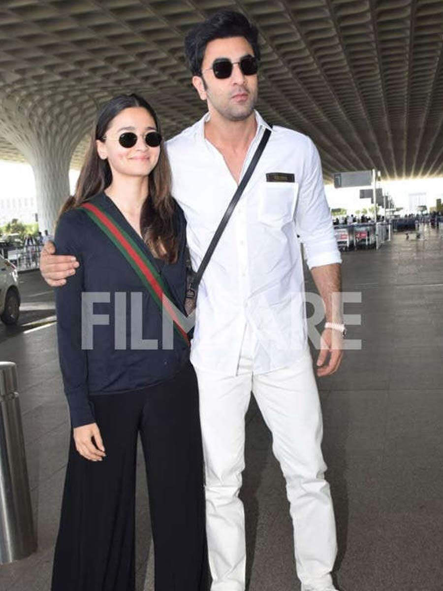 Alia Bhatt and Ranbir Kapoor twin in black outfits as they go shopping for  Raha during Dubai holiday