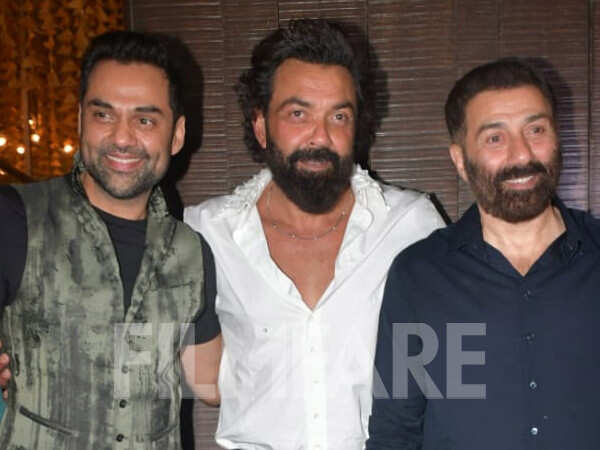 Sunny Deol, Bobby Deol and Abhay Deol attend Karan Deol's roka ceremony ...