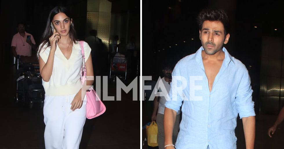 SatyaPrem Ki Katha co-stars Kartik Aaryan and Kiara Advani get clicked ...