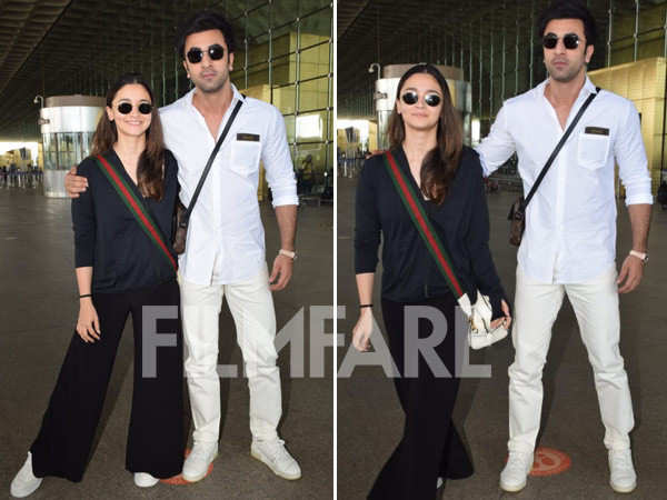 Alia Bhatt-Ranbir Kapoor get clicked at the airport. The actor's clean-shaven look grabs attention