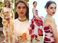Aditi Rao Hydari shines in floral at the promotions of the upcoming series Jubilee