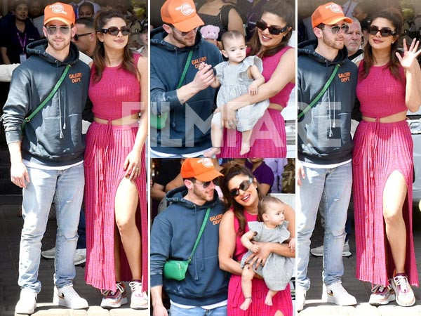 Priyanka Chopra Jonas, Nick Jonas and their daughter Malti Marie get clicked at the airport